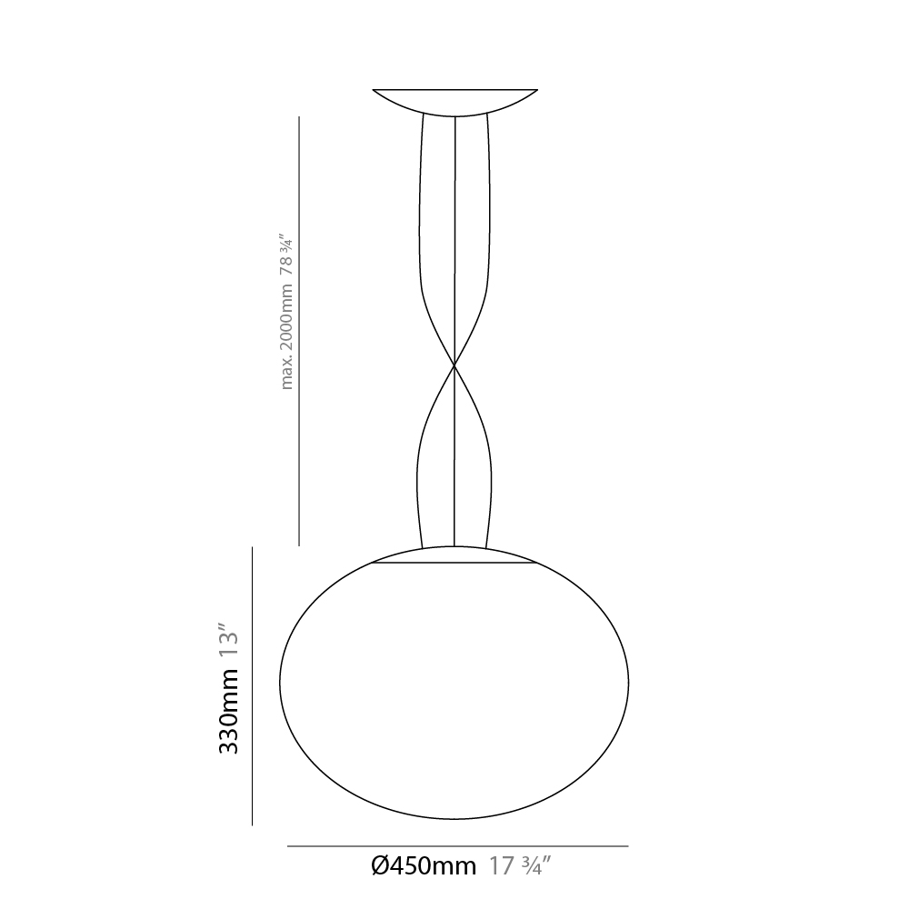 Gilbert by Panzeri – 17 11/16″ x 13″ Suspension, Pendant offers quality European interior lighting design | Zaneen Design