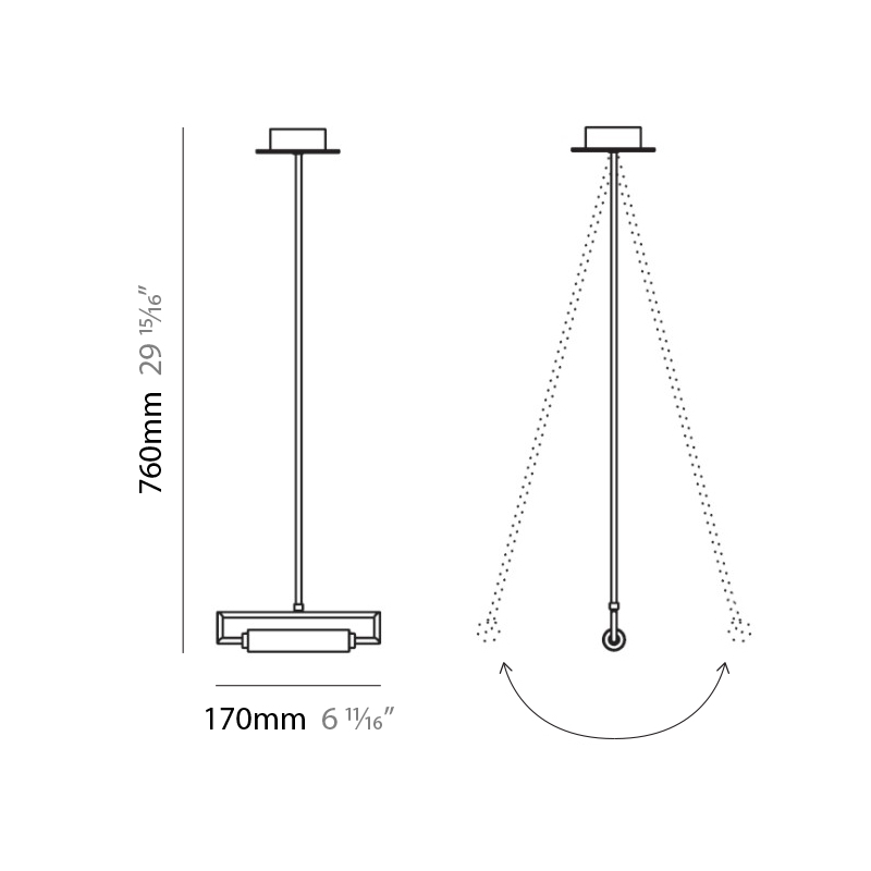 Glim Mini by Panzeri – 6 3/4″ x 30″ Suspension, Pendant offers quality European interior lighting design | Zaneen Design