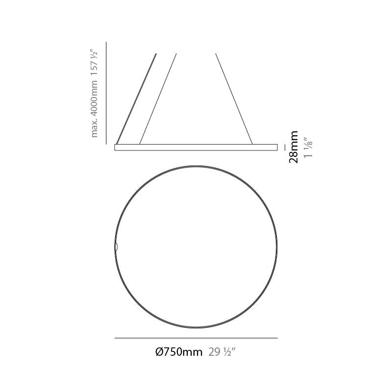 Glorious Silhouette by Prolicht – 29 1/2″ x 1 1/8″ Suspension, Pendant offers LED lighting solutions | Zaneen Architectural