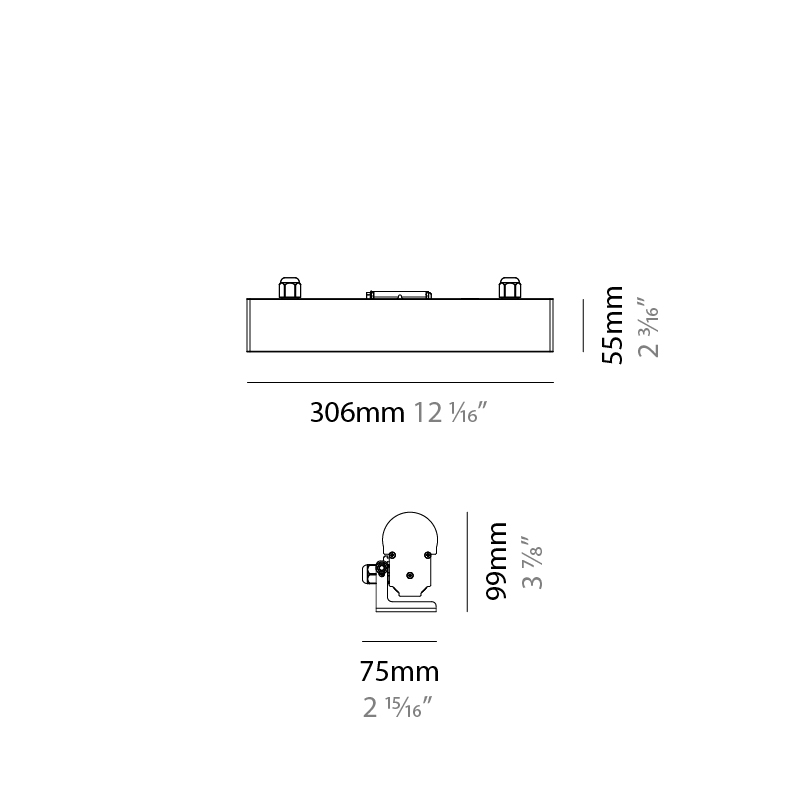 Glowline HO by Diamante – 12 1/16″ x 2 5/8″ Surface, Uplight offers high performance and quality material | Zaneen Exterior / Line art