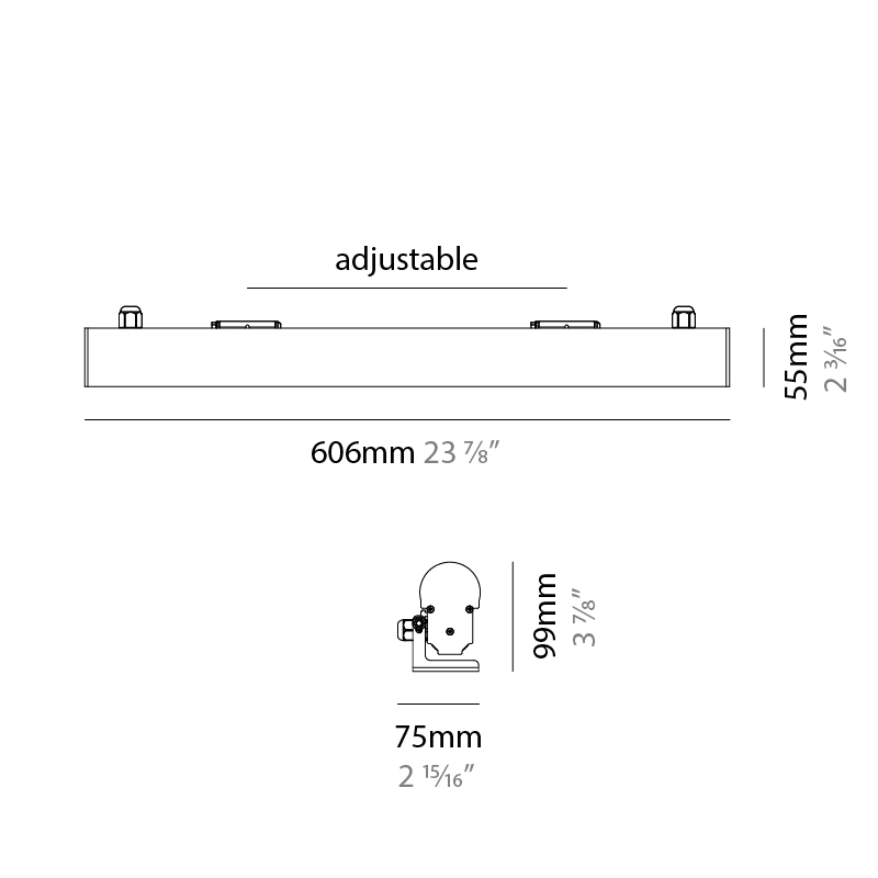Glowline HO by Diamante – 23 7/8″ x 2 5/8″ Surface, Uplight offers high performance and quality material | Zaneen Exterior / Line art