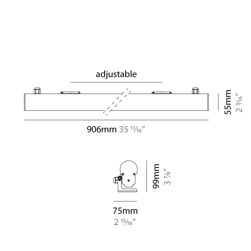 Glowline HO by Diamante – 35 11/16″ x 2 5/8″ Surface, Uplight offers high performance and quality material | Zaneen Exterior