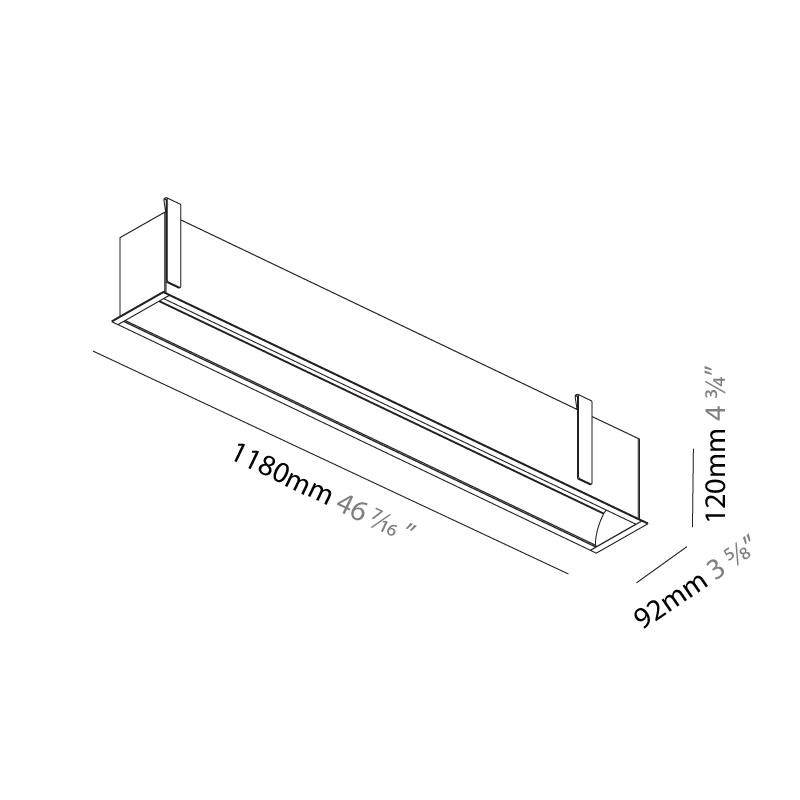 Groove by Prolicht – 46 7/16″ x 4 3/4″ Recessed, Profile offers LED lighting solutions | Zaneen Architectural / Line art