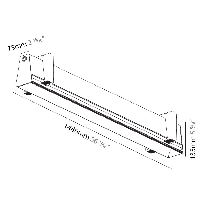 Groove by Prolicht – 56 11/16″ x 5 5/16″ Trimless, Profile offers LED lighting solutions | Zaneen Architectural / Line art