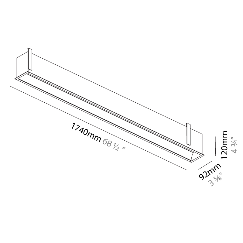 Groove by Prolicht – 68 1/2″ x 4 3/4″ Recessed, Profile offers LED lighting solutions | Zaneen Architectural