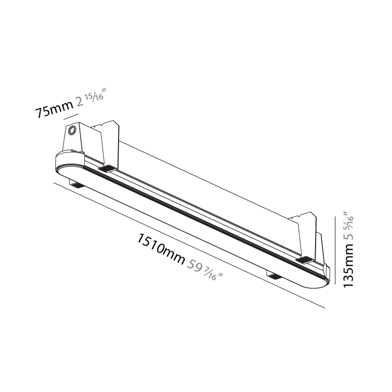 Groove by Prolicht – 59 7/16″ x 5 5/16″ Trimless, Profile offers LED lighting solutions | Zaneen Architectural / Line art