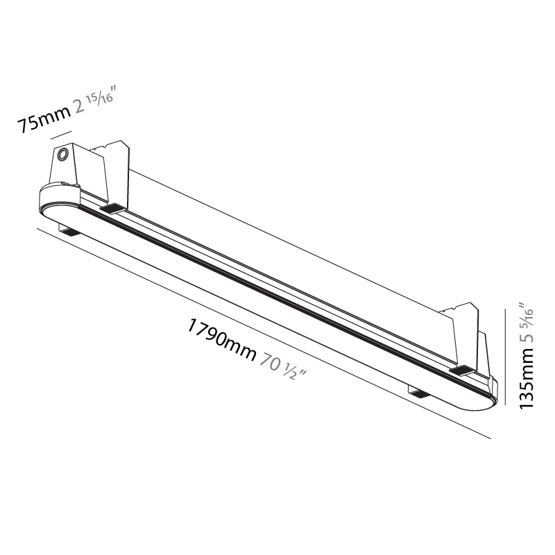 Groove by Prolicht – 70 1/2″ x 5 5/16″ Trimless, Profile offers LED lighting solutions | Zaneen Architectural / Line art