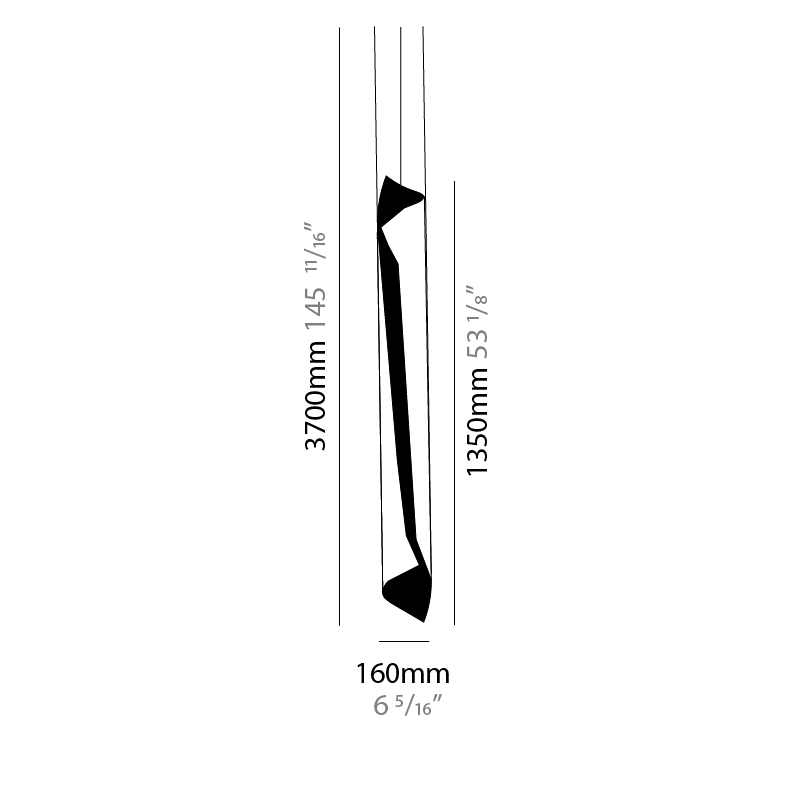 HUE by Knikerboker – 6 5/16″ x 53 1/8″ Suspension, Pendant offers quality European interior lighting design | Zaneen Design / Line art