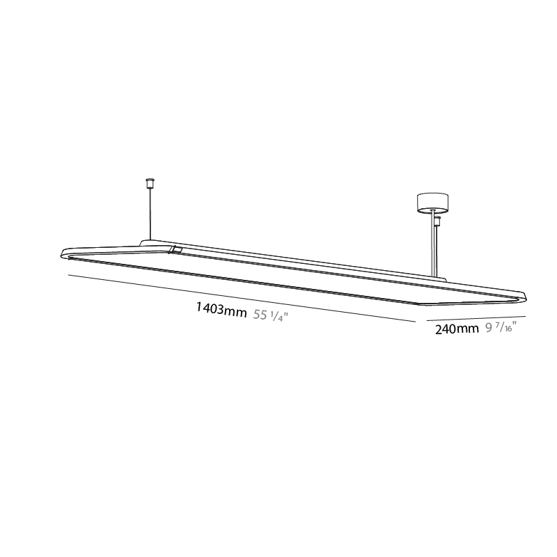 Hadi by Prolicht – 55 1/4″ x 1 7/8″ Suspension,  offers LED lighting solutions | Zaneen Architectural
