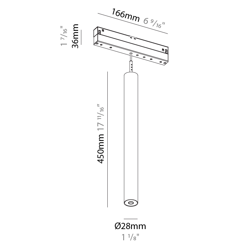 Clicktrack by Prolicht – 1 1/8″ x 17 11/16″ Track, Pendant offers LED lighting solutions | Zaneen Architectural