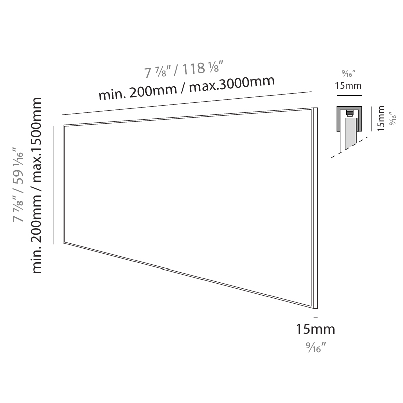 Harmony-Uniform by Ivela – 7 7/8 - 118 1/8″ Surface, Panels offers LED lighting solutions | Zaneen Architectural / Line art
