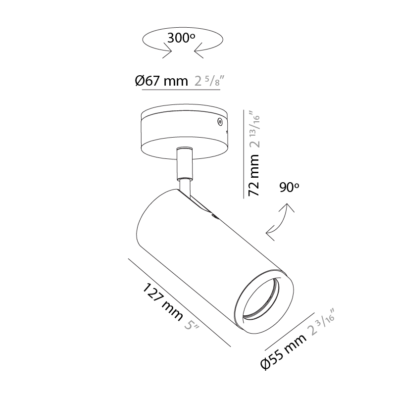 Haul by Milan – 2 3/16″ x 5″ Surface, Downlight offers quality European interior lighting design | Zaneen Design / Line art