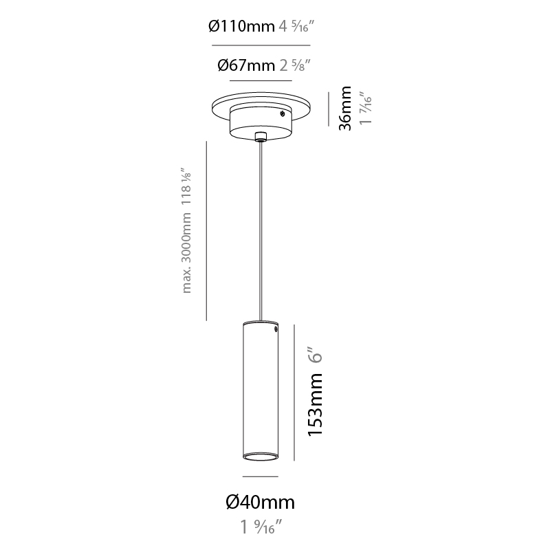 Haul by Milan – 1 9/16″ x 6″ Suspension, Pendant offers quality European interior lighting design | Zaneen Design / Line art