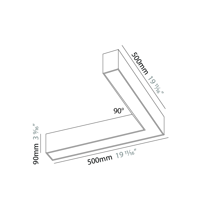 Hex by Tunto – 19 11/16″ x 4 3/16″ Suspension, Modular Systems offers quality European interior lighting design | Zaneen Design
