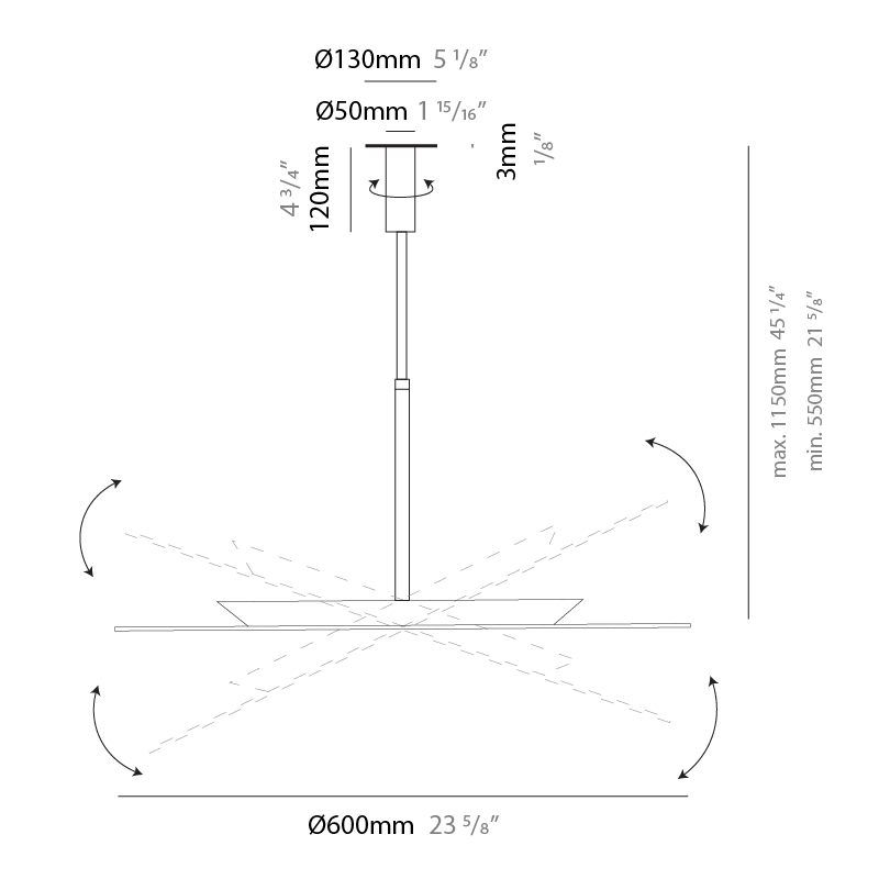 Hoop by Fambuena – 23 3/4″ x 21 3/4″ Suspension, Ambient offers quality European interior lighting design | Zaneen Design