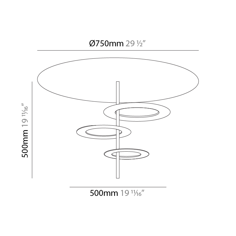 Hula Hoop by Icone – 29 1/2″ x 19 11/16″ Surface, Ambient offers quality European interior lighting design | Zaneen Design / Line art