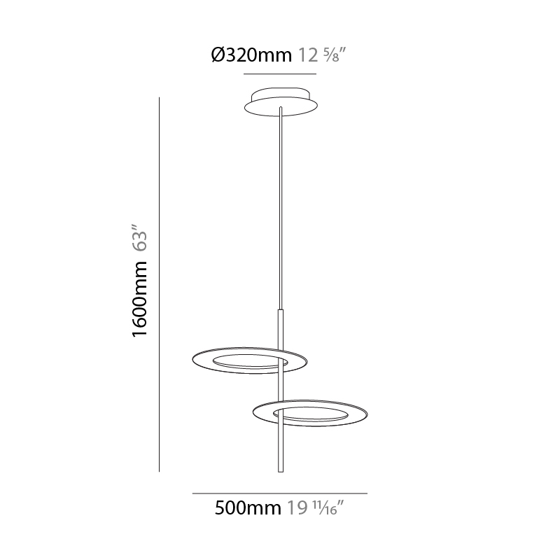 Hula Hoop by Icone – 19 11/16″ x 63″ Suspension, Ambient offers quality European interior lighting design | Zaneen Design / Line art