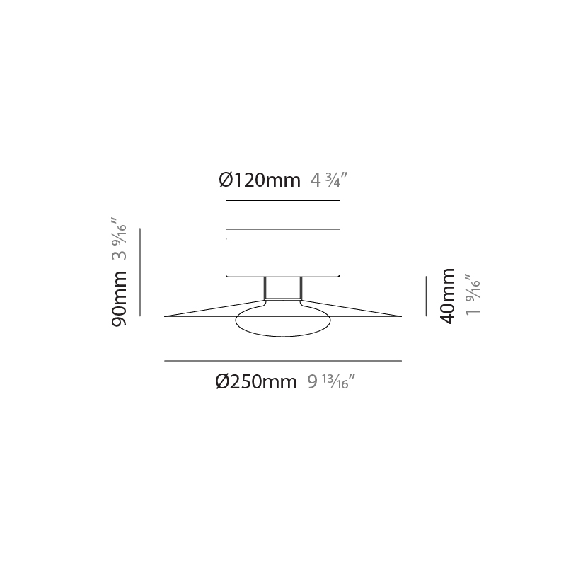 Hydra by Cangini & Tucci – 9 13/16″ x 3 9/16″ Surface, Ceiling Surface offers quality European interior lighting design | Zaneen Design / Line art
