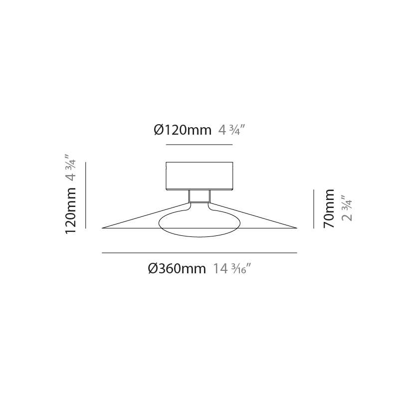 Hydra by Cangini & Tucci – 14 3/16″ x 4 3/4″ Surface, Ceiling Surface offers quality European interior lighting design | Zaneen Design / Line art