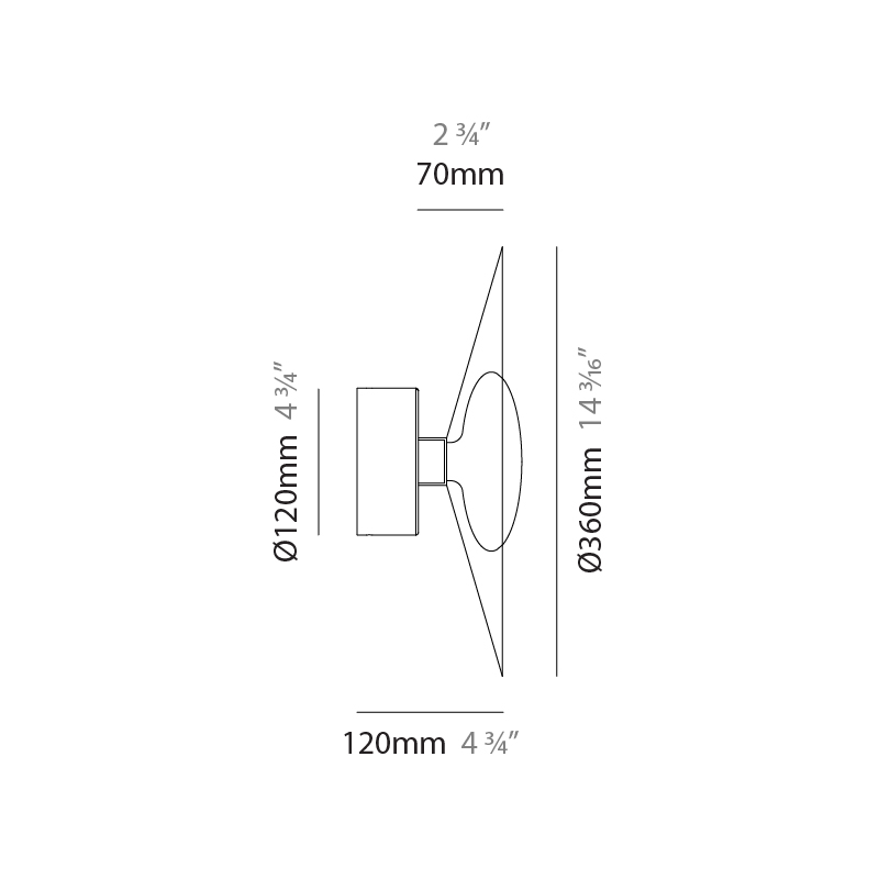 Hydra by Cangini & Tucci – 14 3/16″ x 4 3/4″ Surface, Wall Surface offers quality European interior lighting design | Zaneen Design
