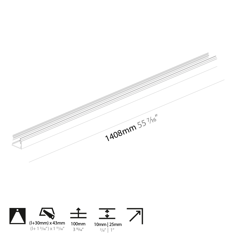  by Prolicht – 55 7/16″ x 1 3/8″ ,  offers LED lighting solutions | Zaneen Architectural