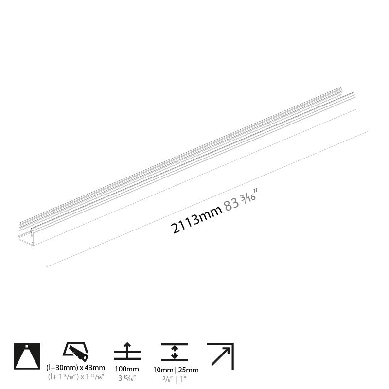  by Prolicht – 83 3/16″ x 1 3/8″ ,  offers LED lighting solutions | Zaneen Architectural