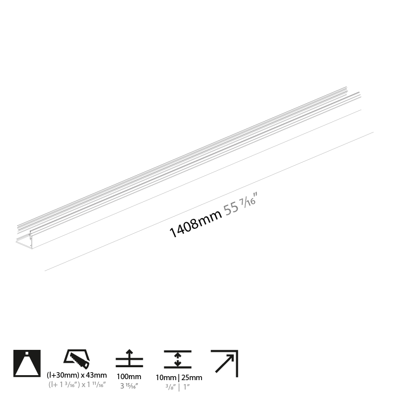  by Prolicht – 55 7/16″ x 1 3/8″ ,  offers LED lighting solutions | Zaneen Architectural