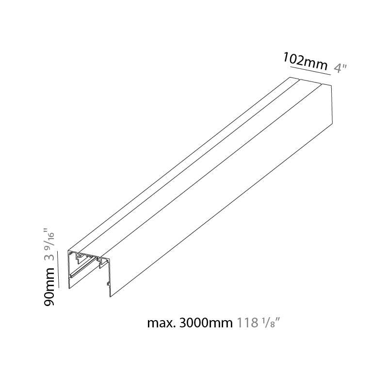 Idaho by Prolicht – 39 3/8″ x 3 9/16″ Surface, Profile offers LED lighting solutions | Zaneen Architectural