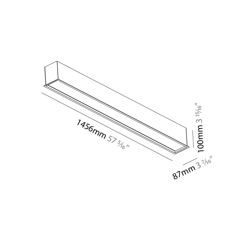 Idaho by Prolicht – 57 5/16″ x 3 15/16″ Recessed, Profile offers LED lighting solutions | Zaneen Architectural / Line art