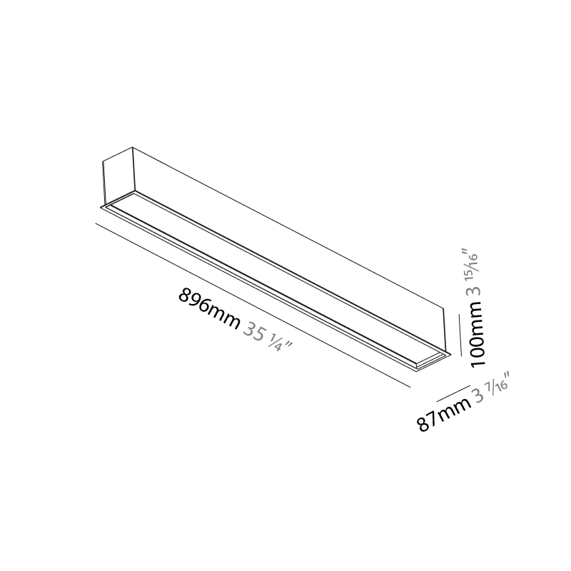 Idaho by Prolicht – 35 1/4″ x 3 15/16″ Recessed, Profile offers LED lighting solutions | Zaneen Architectural / Line art