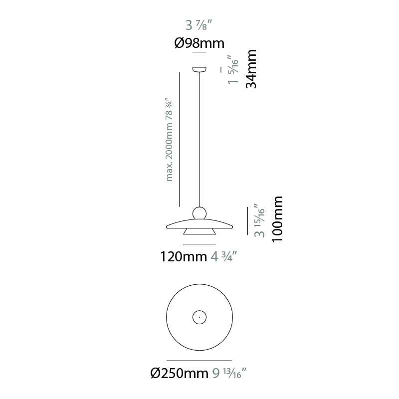Illa by Ole – 9 13/16″ x 3 15/16″ Suspension, Pendant offers quality European interior lighting design | Zaneen Design