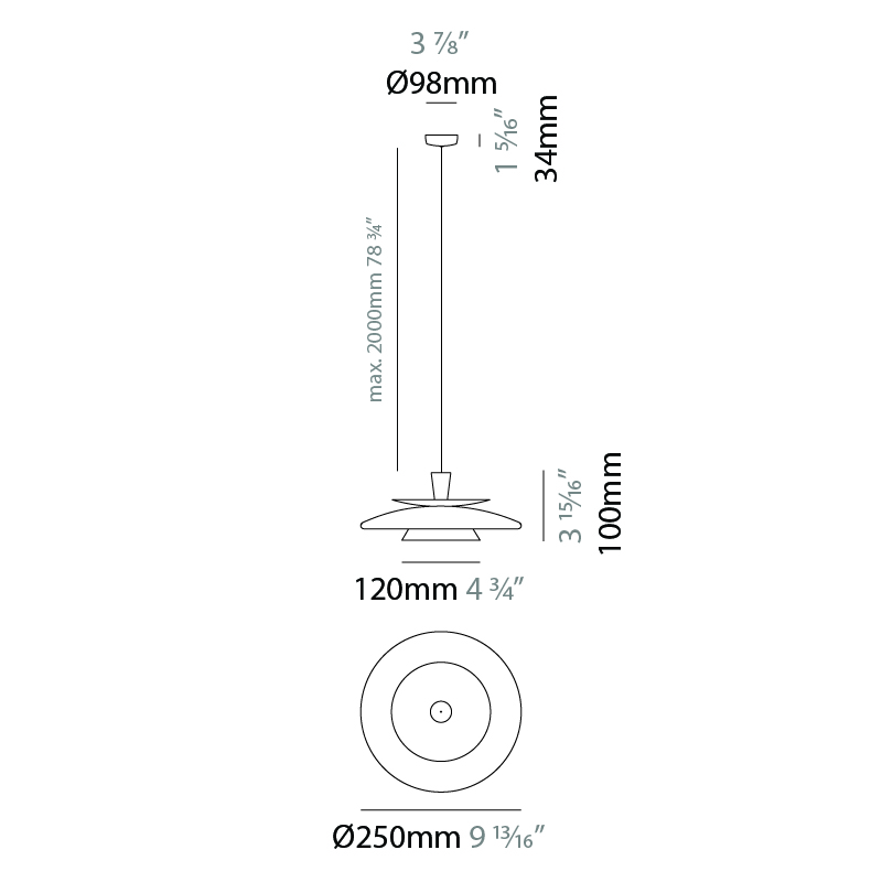 Illa by Ole – 9 13/16″ x 3 15/16″ Suspension, Pendant offers quality European interior lighting design | Zaneen Design