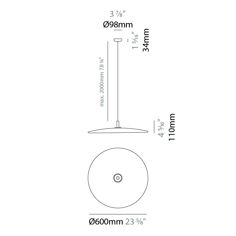 Illa by Ole – 23 5/8″ x 4 5/16″ Suspension, Pendant offers quality European interior lighting design | Zaneen Design