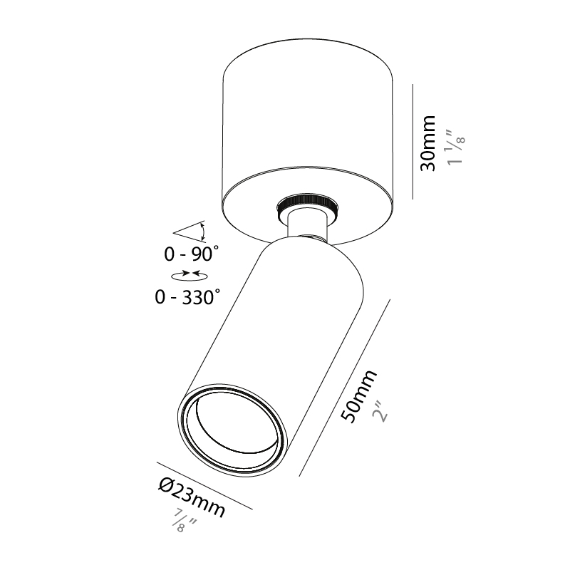 Imagine Micro by Prolicht – 8/9″ x 5″ Surface, Spots offers LED lighting solutions | Zaneen Architectural / Line art