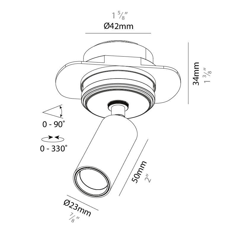 Imagine Micro by Prolicht – 7/8″ x 1 15/16″ Surface, Spots offers LED lighting solutions | Zaneen Architectural / Line art