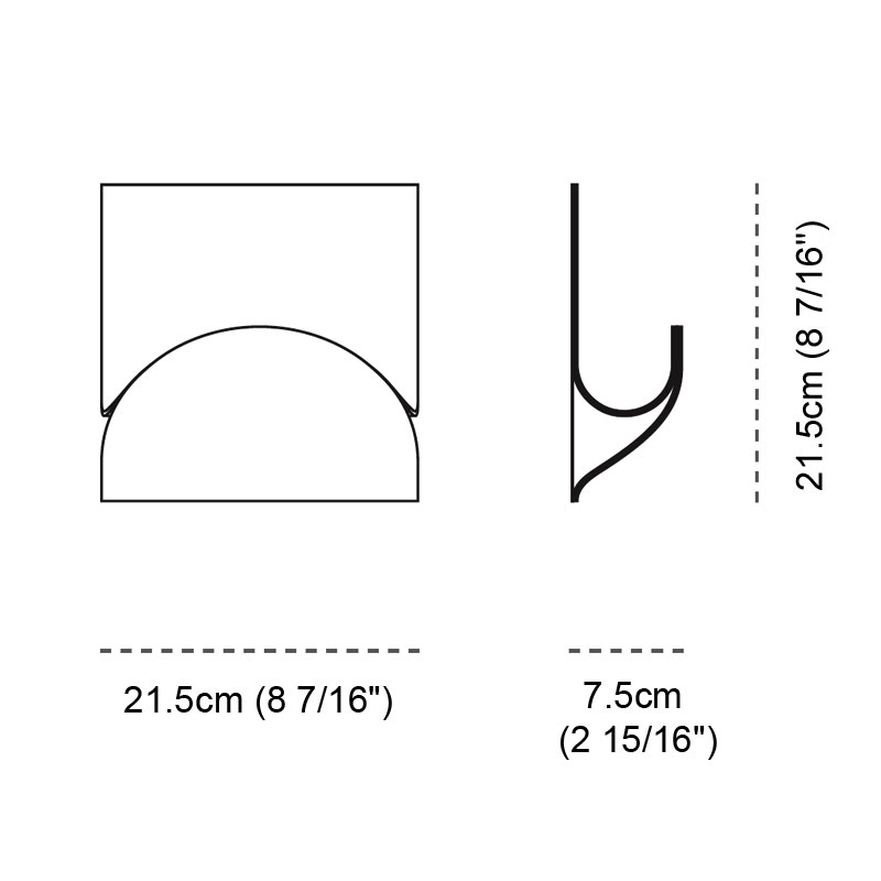 Incontro by Cini & Nils – 8 7/16″ x 8 7/16″ Surface, Wall Surface offers quality European interior lighting design | Zaneen Design / Line art