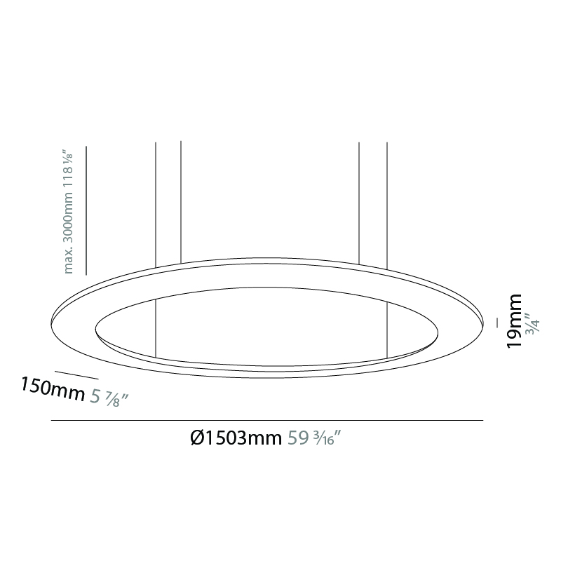 Infinity by Ivela – 59 3/16″ x 3/4″ Suspension, Ambient offers LED lighting solutions | Zaneen Architectural