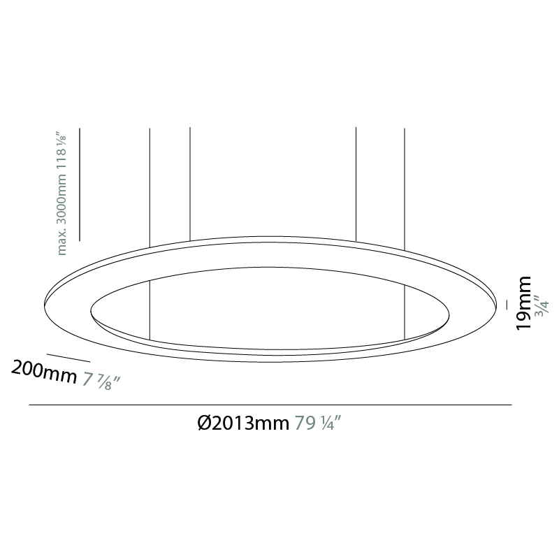 Infinity by Ivela – 79 1/4″ x 3/4″ Suspension, Ambient offers LED lighting solutions | Zaneen Architectural