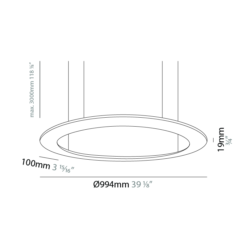 Infinity by Ivela – 39 1/8″ x 3/4″ Suspension, Ambient offers LED lighting solutions | Zaneen Architectural