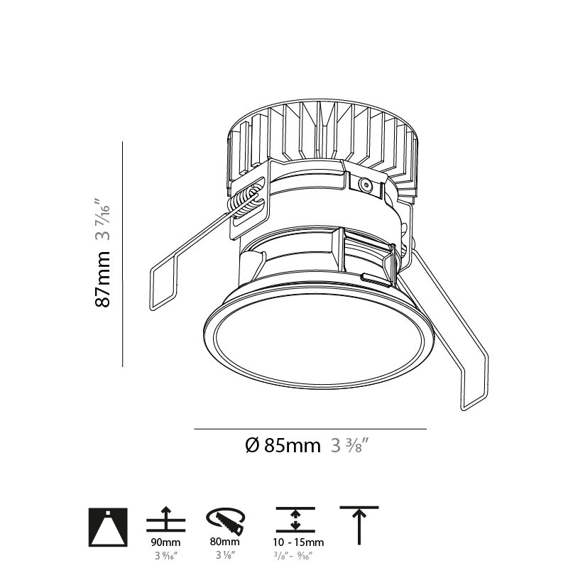 Invader by Prolicht – 3 3/8″ x 3 7/16″ Recessed, Downlight offers LED lighting solutions | Zaneen Architectural / Line art