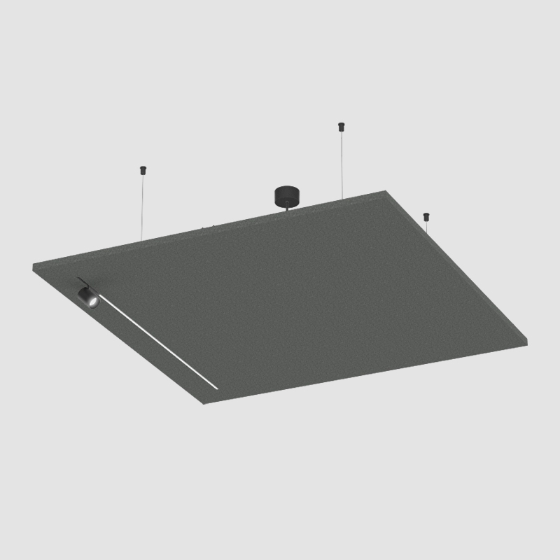 Just Black Acoustic by Prolicht – 47 1/4″ x 1 5/8″ Suspension,  offers LED lighting solutions | Zaneen Architectural