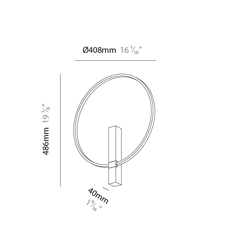 Just Black Halo by Prolicht – 16 1/16″ x 19 1/8″ Surface, Wall Surface offers LED lighting solutions | Zaneen Architectural / Line art