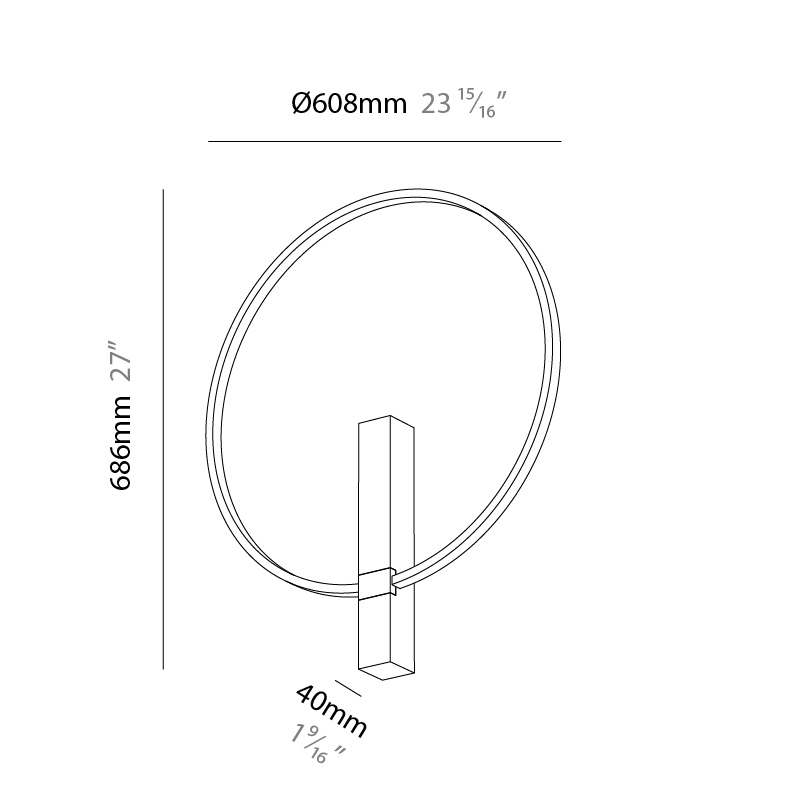 Just Black Halo by Prolicht – 23 15/16″ x 27″ Surface, Wall Surface offers LED lighting solutions | Zaneen Architectural