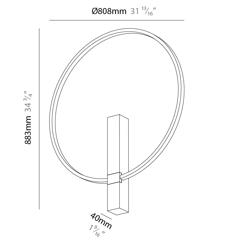Just Black Halo by Prolicht – 31 13/16″ x 34 3/4″ Surface, Wall Surface offers LED lighting solutions | Zaneen Architectural