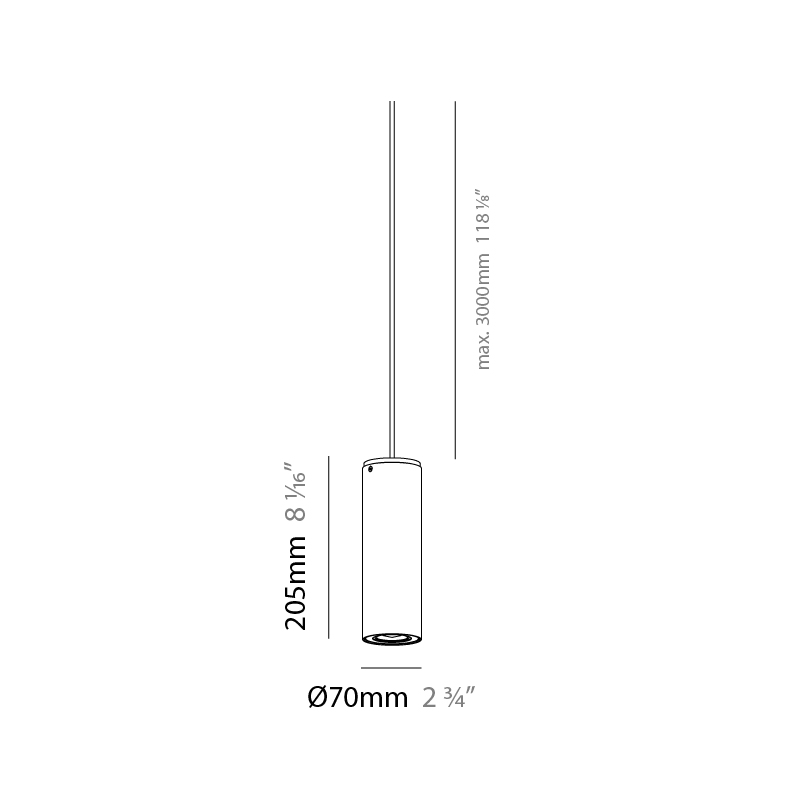 Kronn by Milan – 2 3/4″ x 8 1/16″ Suspension, Pendant offers quality European interior lighting design | Zaneen Design