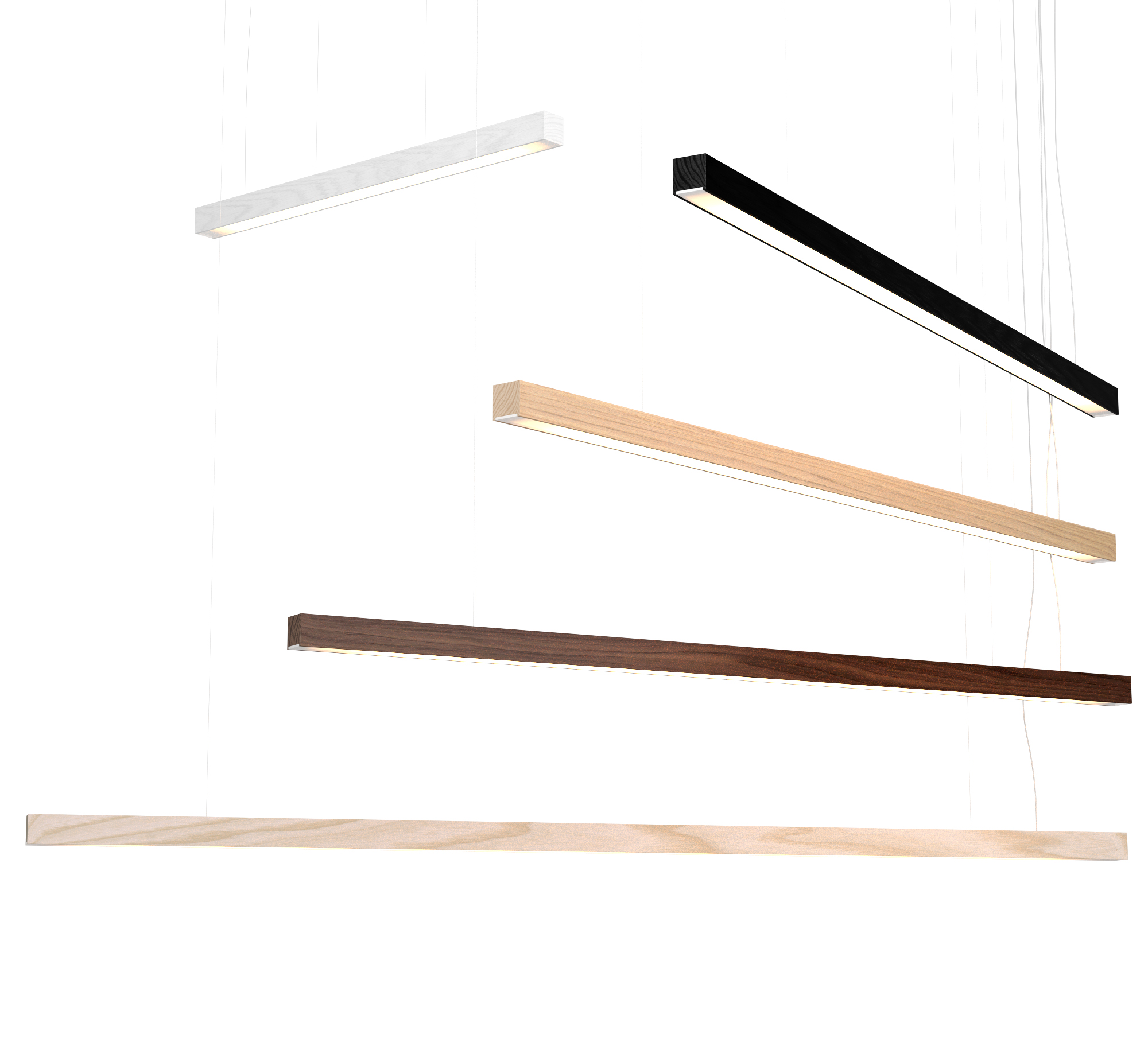 Woodlin by Tunto – 51 3/16″ x 1 9/16″ Suspension, Pendant offers quality European interior lighting design | Zaneen Design