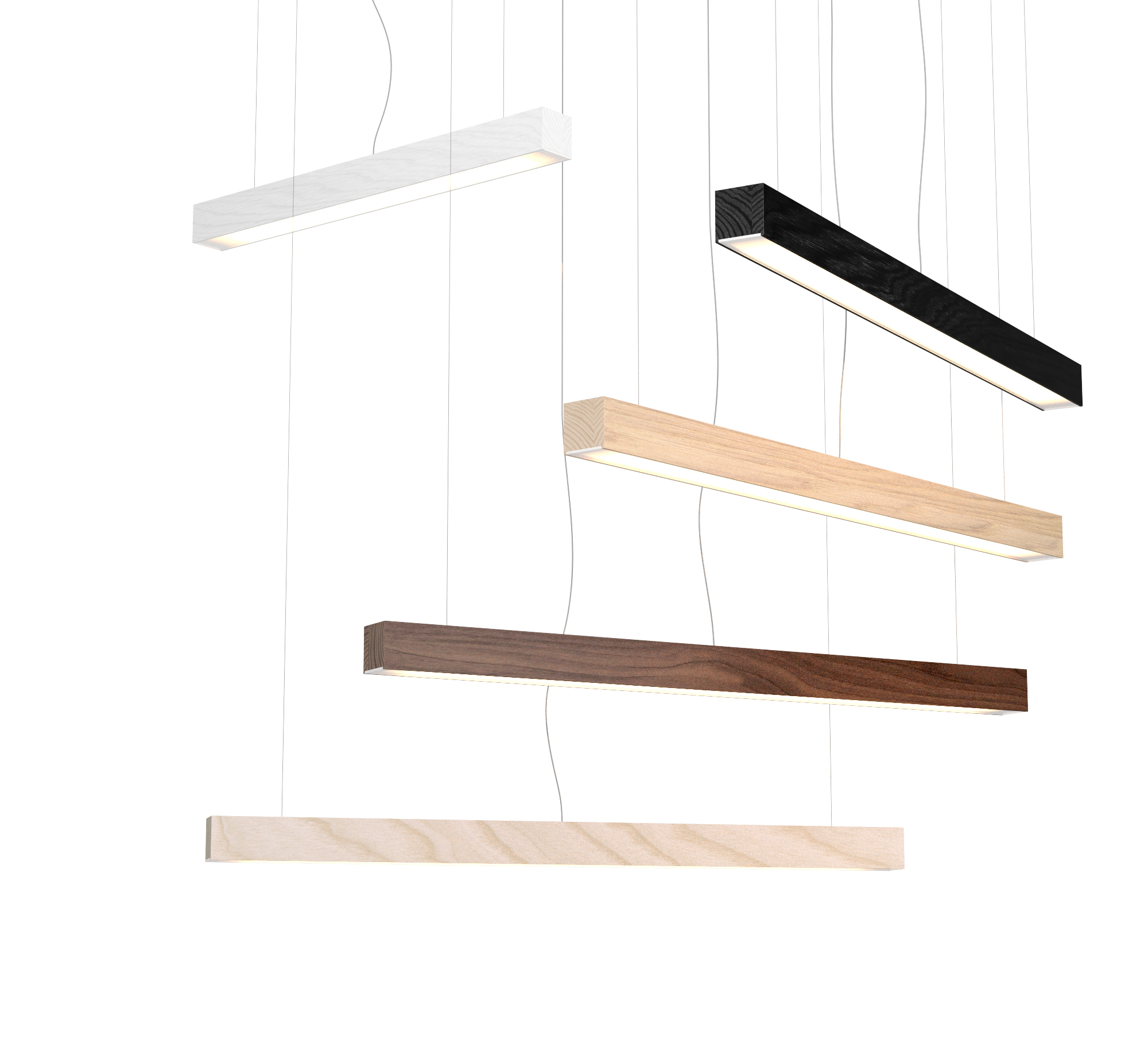 Woodlin by Tunto – 51 3/16″ x 2 3/8″ Suspension, Profile offers quality European interior lighting design | Zaneen Design