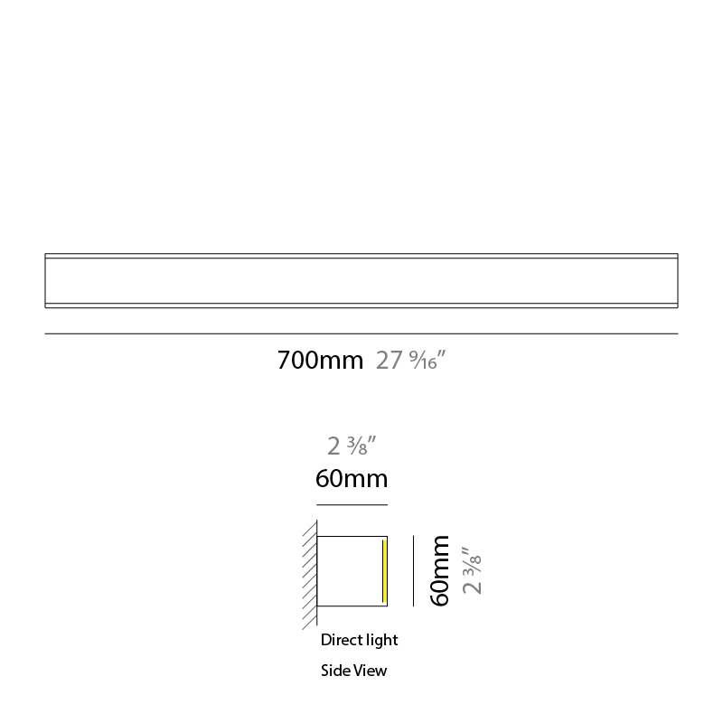 Woodlin by Tunto – 27 9/16″ x 2 3/8″ Surface, Linear Profiles offers quality European interior lighting design | Zaneen Design