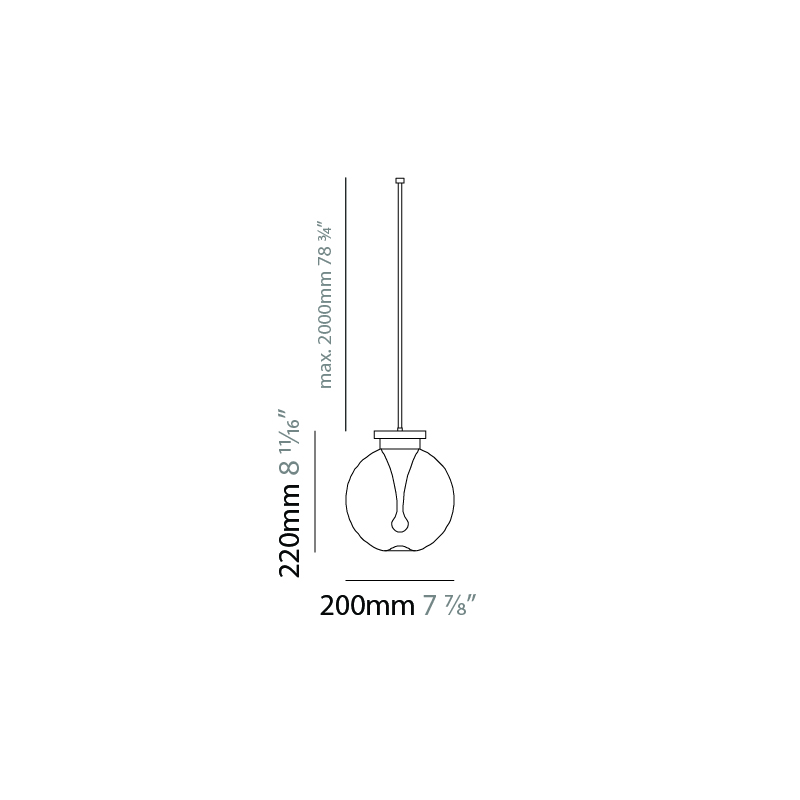 La Stilla by Cangini & Tucci – 7 7/8″ x 8 11/16″ Suspension, Pendant offers quality European interior lighting design | Zaneen Design