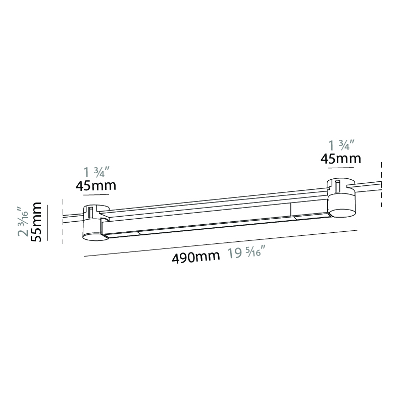 Level by Letroh – 19 5/16″ x 2 3/16″ Track, Linear Profiles offers LED lighting solutions | Zaneen Architectural